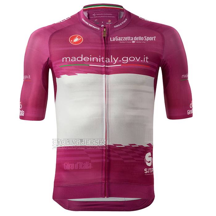 2023 Cycling Jersey Giro d'Italia Purple White Short Sleeve and Bib Short